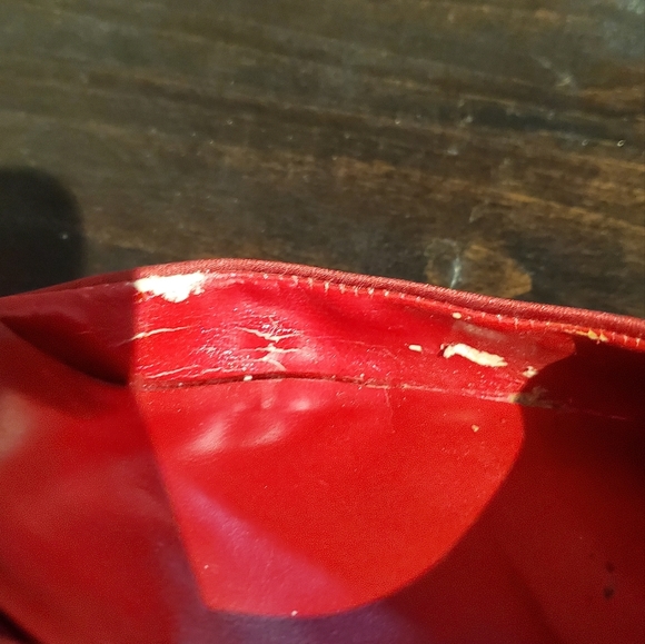 Nine West Red satin shoes with jewelry chain - Picture 6 of 8